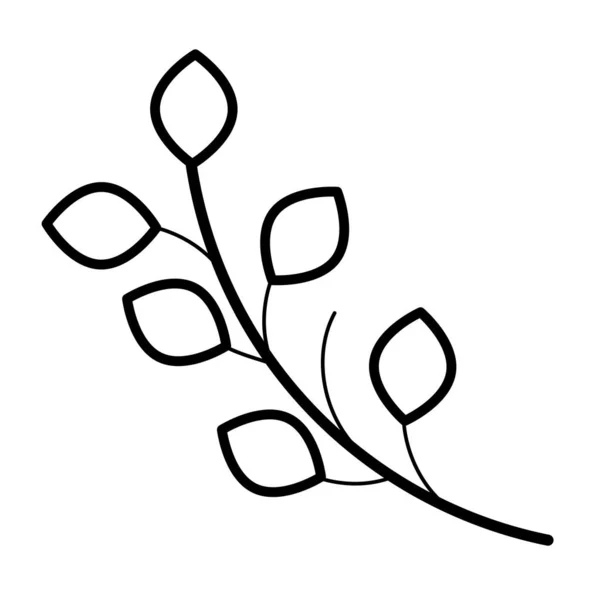 Ramo com folhas ícone planta — Vetor de Stock