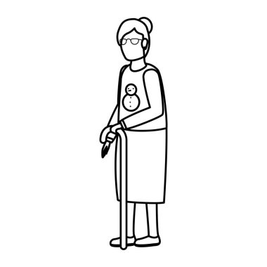 sevimli büyükanne avatar karakter simgesi