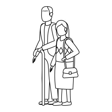 Sevimli büyükanne ve büyükbaba karakterleri