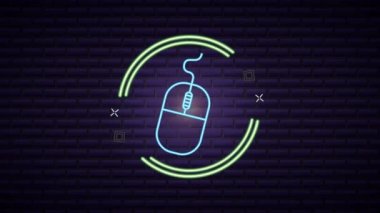siber pazartesi fareli neon ışık etiketi