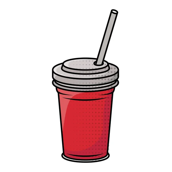 Delicioso refresco bebida comida rápida icono — Archivo Imágenes Vectoriales