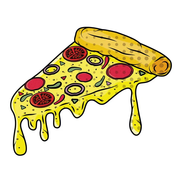 Delicioso ícone de fast food pizza italiana —  Vetores de Stock
