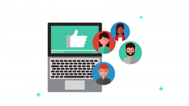 technologie des médias sociaux avec ordinateur portable et communauté 