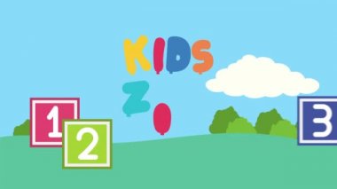 kids zone lettering with colored letters