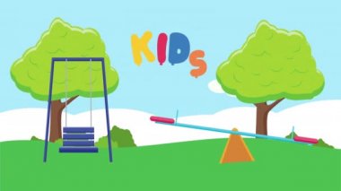 kids zone lettering with colored letters
