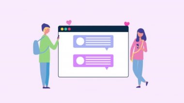 Web sayfası şablonuna sahip genç çift