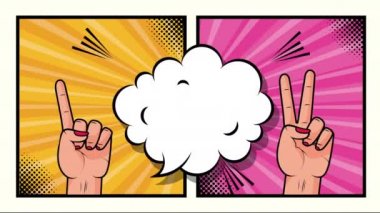 ögeler demeti ile ifade konuşma kabarcığı pop sanat tarzı