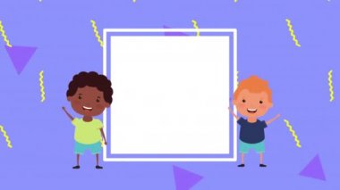 Etiketli küçük ırklar arası çocuklar