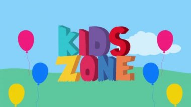 kids zone lettering with colored letters