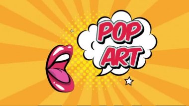 Ağız pop sanatına sahip ifade balonu