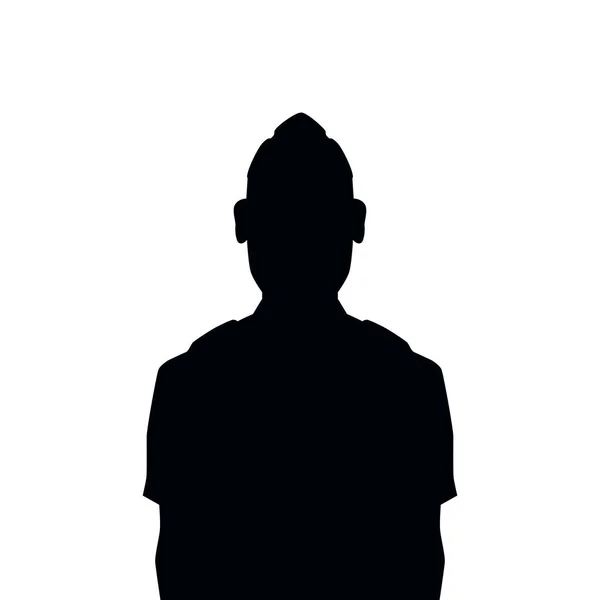 Silhouette dell'uomo soldato americano personaggio avatar — Vettoriale Stock