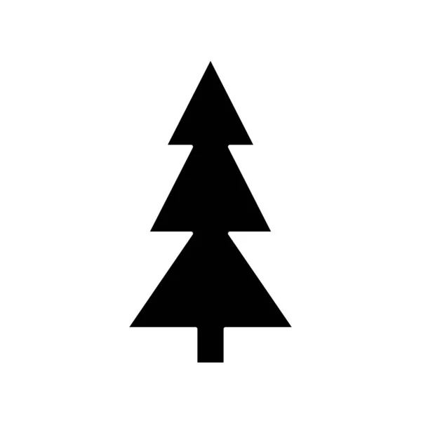 Silueta borovice vánoční izolované ikony — Stockový vektor
