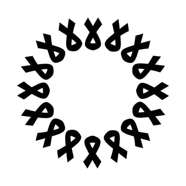 Silhouette von Bändern Kampagne in Form Kreis — Stockvektor