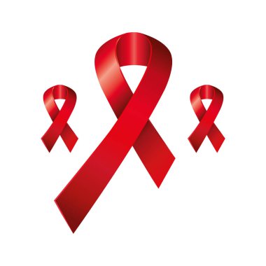 Aids günlük farkındalık kurdeleleri izole edilmiş simgeler