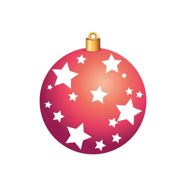 星の装飾孤立したアイコンとボールクリスマス — ストックベクタ