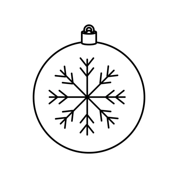Рождественский бал с иконой в стиле линии снежинки — стоковый вектор