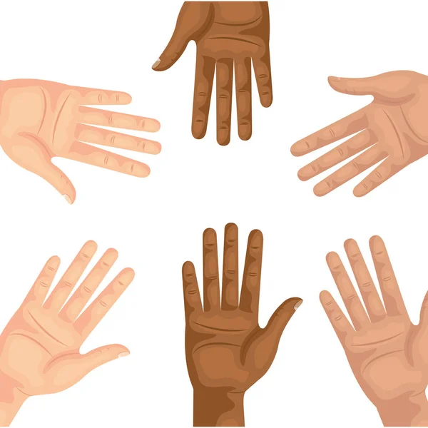 Mãos pessoa humana ícone isolado — Vetor de Stock