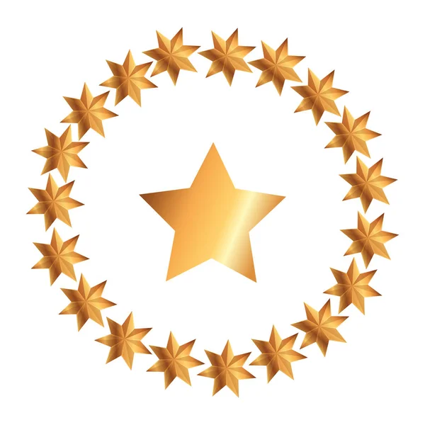 Marco circular de estrellas decoración Navidad aislado icono — Archivo Imágenes Vectoriales