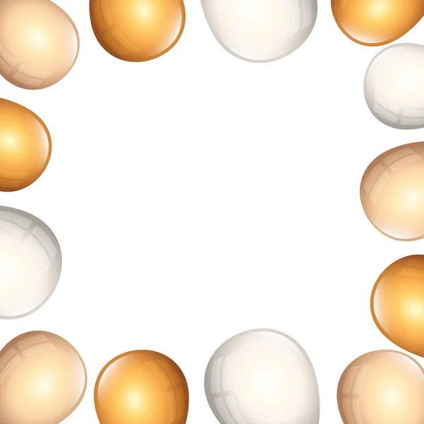 Πλαίσιο μπαλόνια ήλιο χρυσό και λευκό — Διανυσματικό Αρχείο