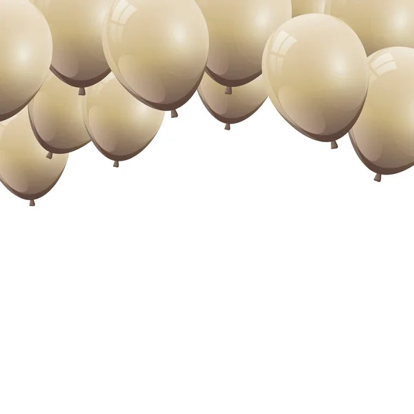 Balloon helium white isolated icon — ストックベクタ