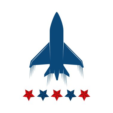 Yıldızları izole edilmiş askeri uçak.