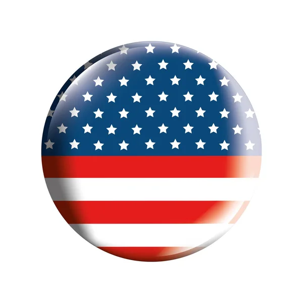 Flaga Stanów Zjednoczonych w ramce okrągłej — Wektor stockowy
