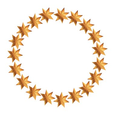 Yıldız süsleme çerçevesi izole edilmiş Noel simgesi