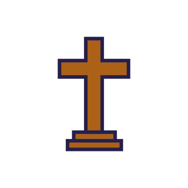 Ahşap haç dini izole simge