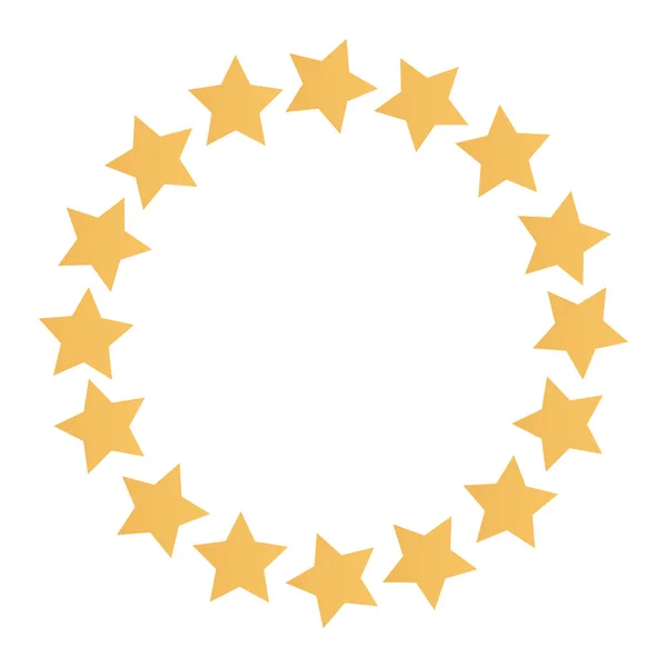Quadro circular de estrelas decoração Natal ícone isolado — Vetor de Stock