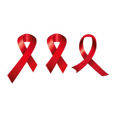 Aids günlük farkındalık kurdeleleri izole edilmiş simgeler