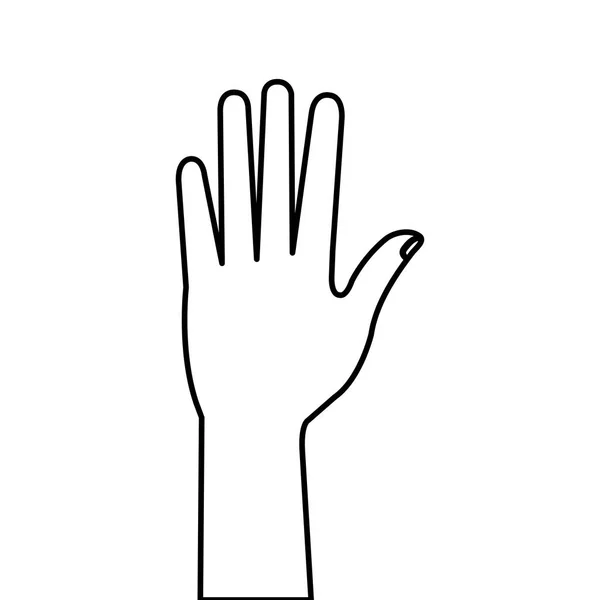 Hand persoon menselijke lijn stijl pictogram — Stockvector