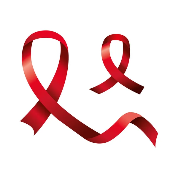 Készlet AIDS nap tudatosság szalagok izolált ikon — Stock Vector