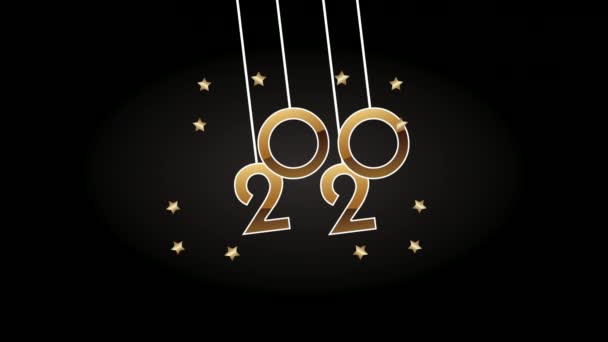 Happy new year golden 2020 numbers hanging — Stock Video