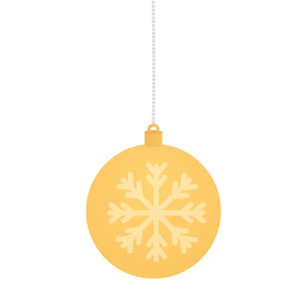 Kugel Weihnachten mit Schneeflocke hängen isoliert Symbol — Stockvektor