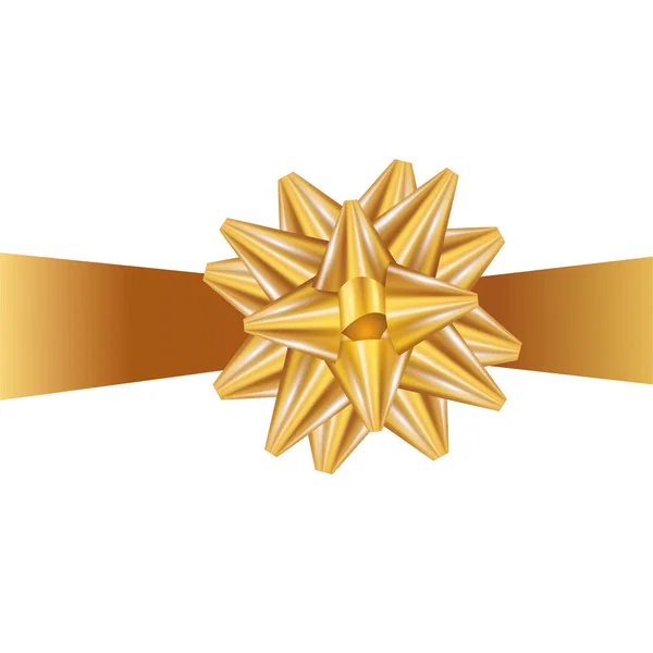 Strik gouden decoratie geïsoleerde pictogram — Stockvector