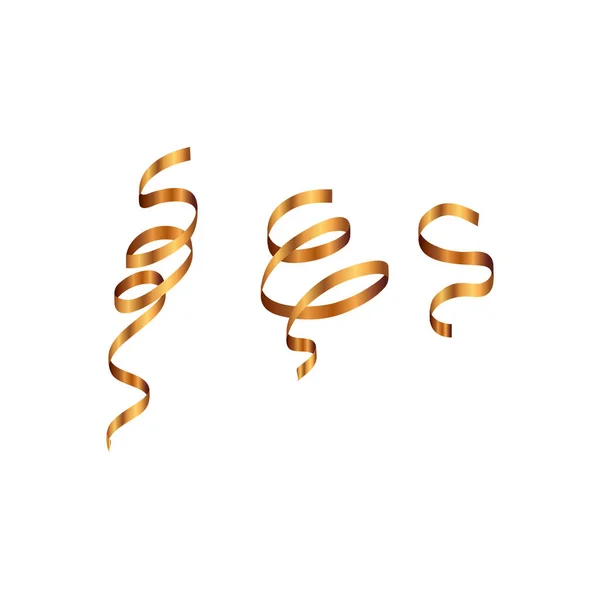 Partij confetti gouden geïsoleerde pictogram — Stockvector