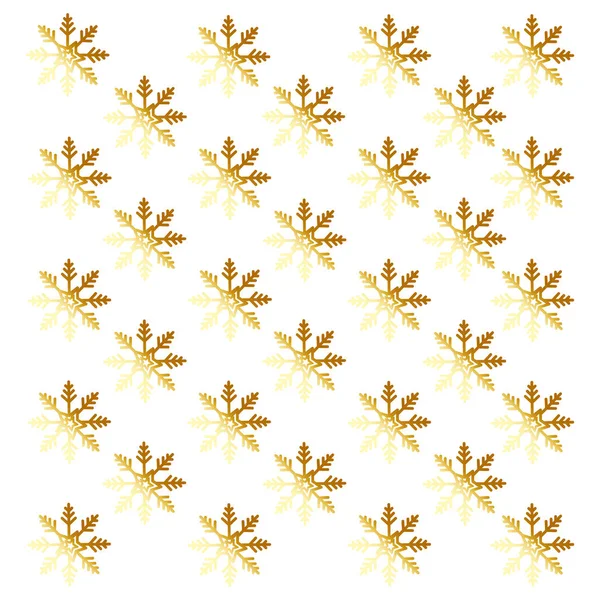 Muster von Schneeflocken goldene Weihnachten — Stockvektor