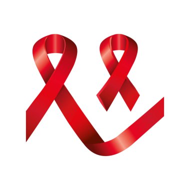 Aids günlük farkındalık kurdeleleri izole edilmiş simgeler