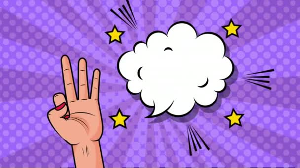 Хмара виразів з стилем ручного поп-арту — стокове відео
