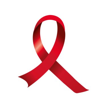 Aids gündüz farkındalığı kurdelesi izole edilmiş simge