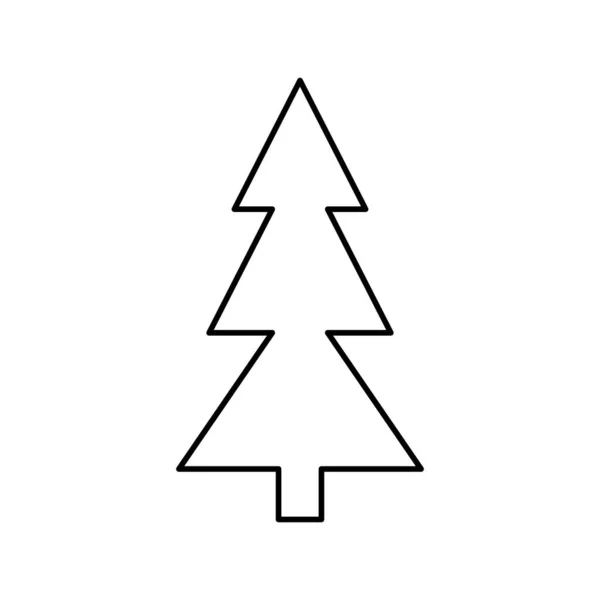 Ikona stylu vánoční linie borovice — Stockový vektor