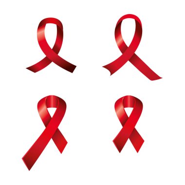 Aids günlük farkındalık kurdeleleri izole edilmiş simgeler