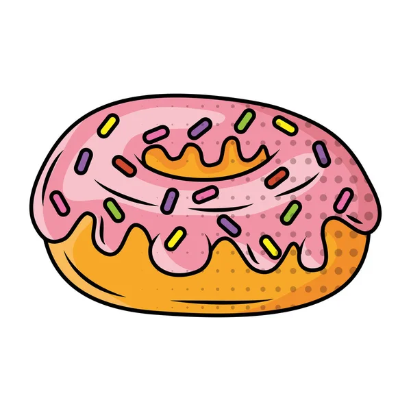 Delicioso dulce donut panadería icono — Vector de stock