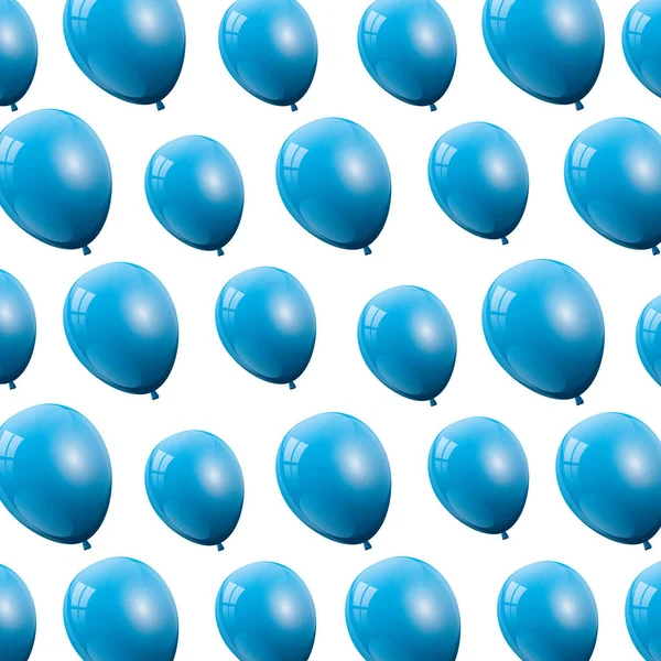 Balloon helium blue isolated icon — Stock Vector