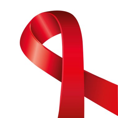 Aids gündüz farkındalığı kurdelesi izole edilmiş simge