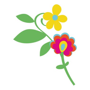 beautiful flowers garden decorative icons