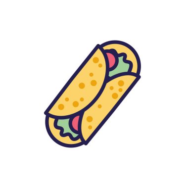 Meksika taco yemeği doldurma simgesi