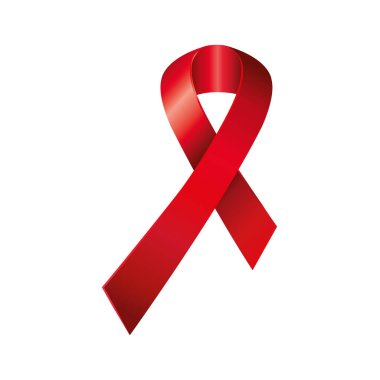 Aids gündüz farkındalığı kurdelesi izole edilmiş simge