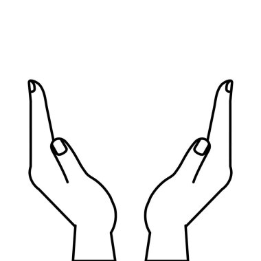 İnsan satırı biçimi simgesi alan eller