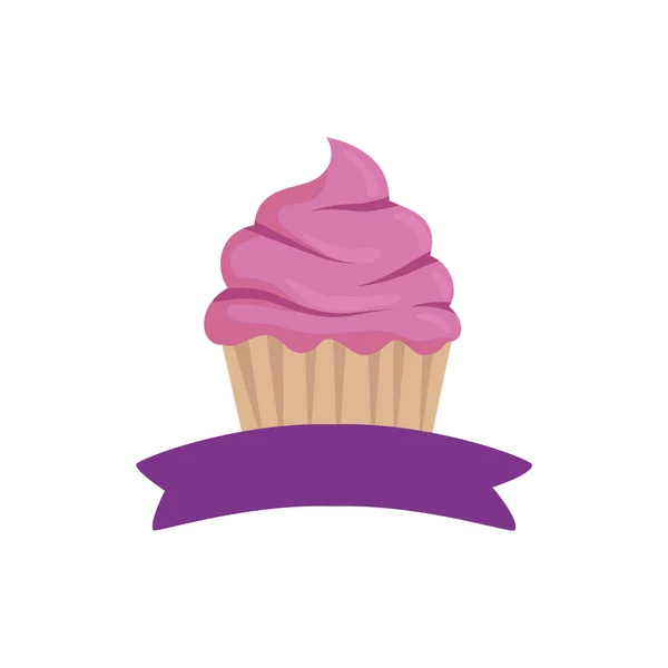 Isolierte Cupcake Dessertvektordesign — Stockvektor